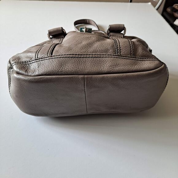 Calvin Klein Bag Women Taupe Leather Hobo Shoulder Strap Silver Hardware Taupe - Picture 11 of 16